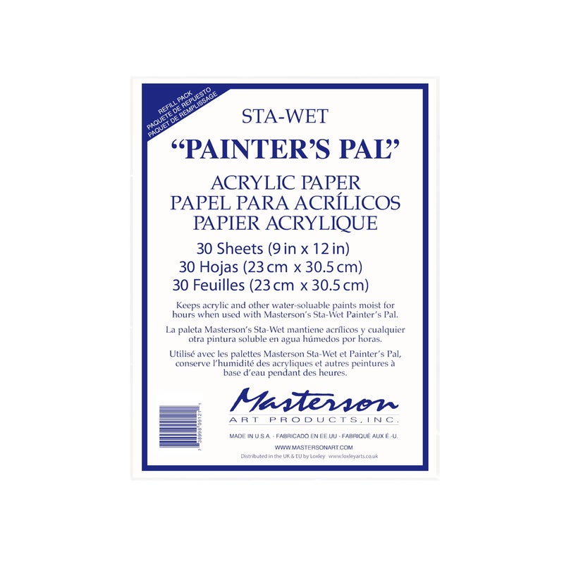 Masterson Sta-Wet Painterâ€™s Pal Palette Acrylic Paper Refill 30 Sheets